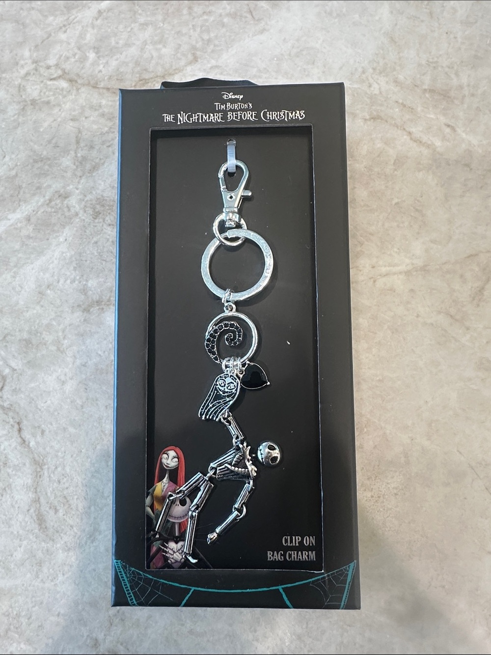 Disney Silver Jack Skellington Clip-On Bag Charm
